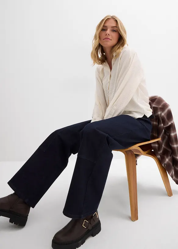 Jeans Wide Leg Mid Waist, bonprix