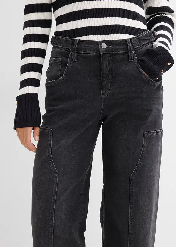 Jeans Wide Leg Mid Waist, bonprix