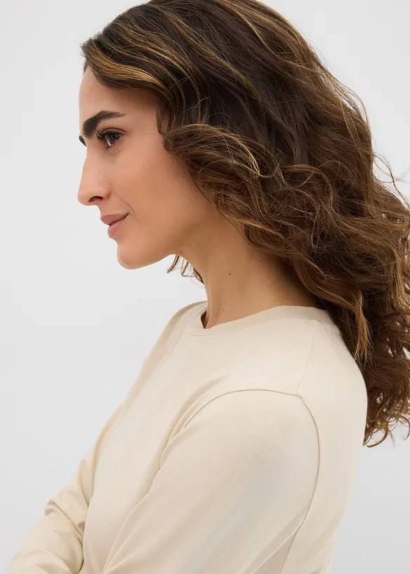 Långärmad topp med ren ekologisk bomull (2-pack), bonprix