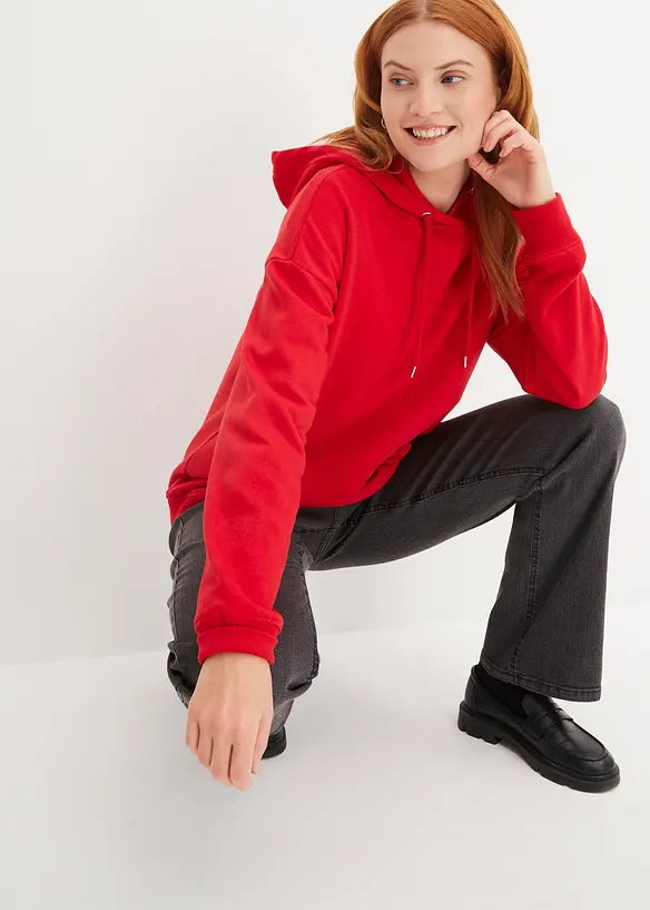Sweatshirt i oversizemodell med huva, bonprix