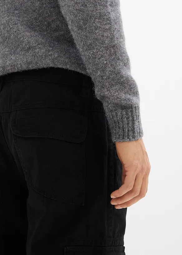 Cargobyxa i bomull, avslappnad passform, raka ben, bonprix