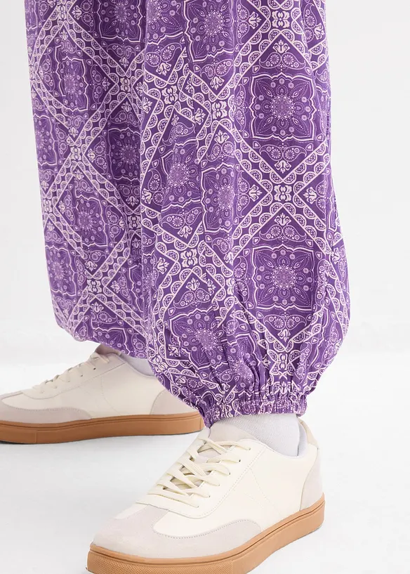 Byxa av mjuk viskos med resårlinning, bonprix