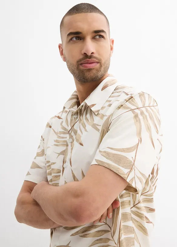 Kort&auml;rmad skjorta i ekologisk bomull, bonprix