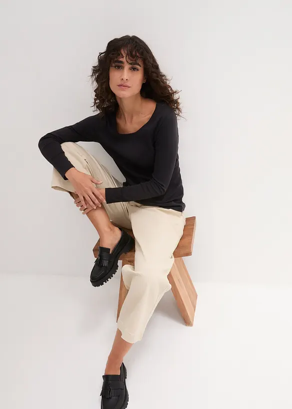 Långärmad bomullstopp, bonprix