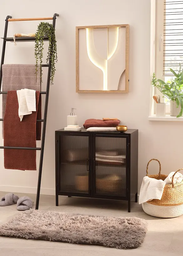 Badrumsmatta med syntetpäls och memoryskum, bonprix