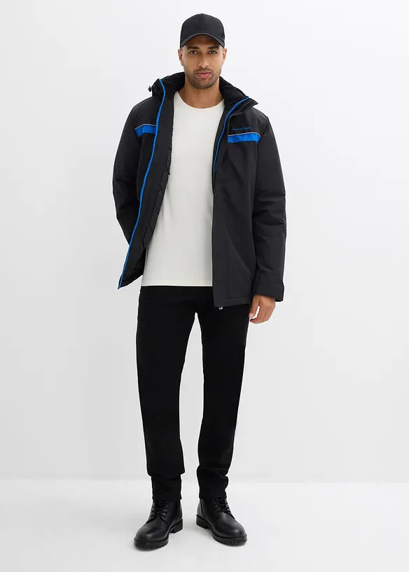 Vattentät funktionsjacka med avtagbar huva, bonprix