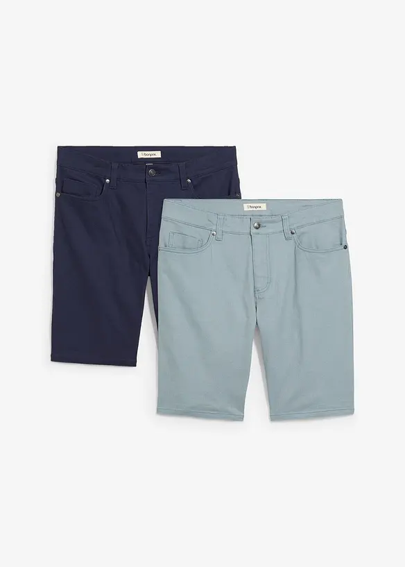 Stretchiga bermudas, normal passform (2-pack), bonprix