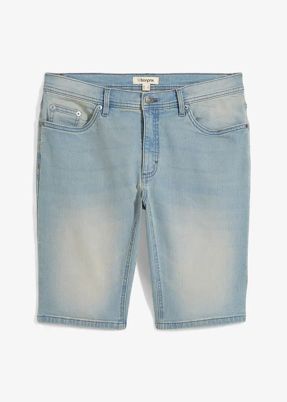 Stretchiga jeansshorts med förstärkt gren, normal passform, bonprix