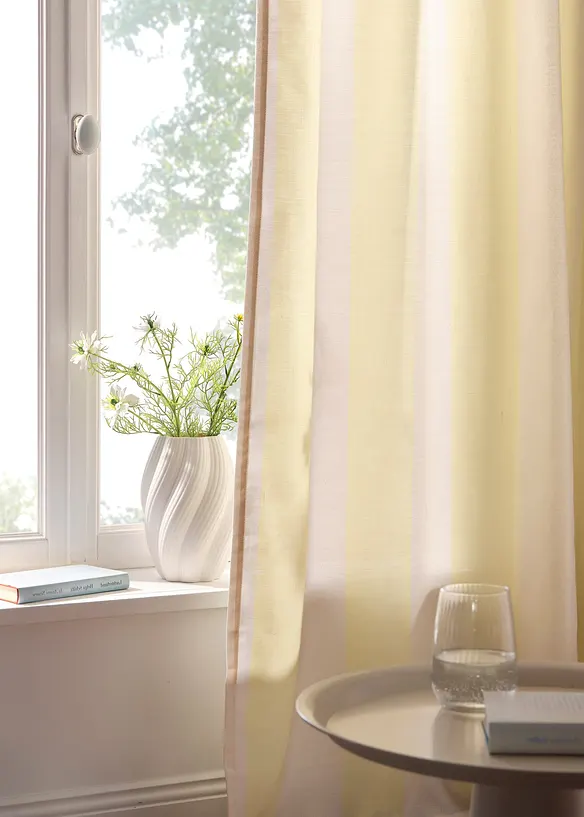 Randig gardinl&auml;ngd med &aring;tervunnen polyester, finns &auml;ven extra l&aring;ng (1-pack), bonprix
