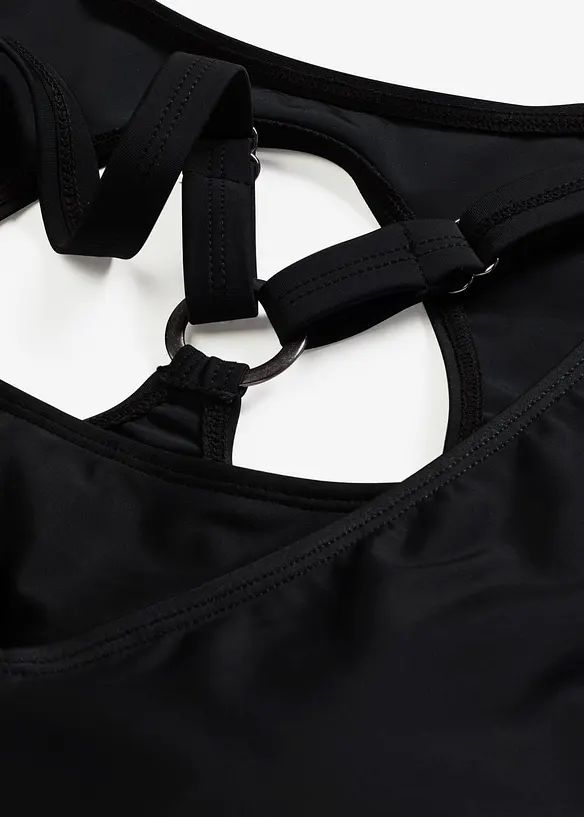 Tankini + bikini&ouml;verdel i band&aring;stil (3 delar), bonprix