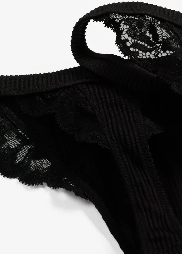 Tangastringtrosa med ribbstickat material, bonprix