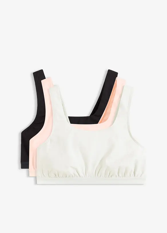 BH-topp med ekologisk bomull (3-pack), bonprix