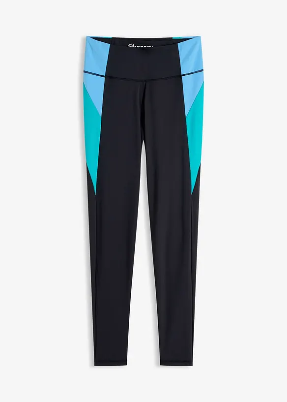 Snabbtorkande sportleggings med kontrasterande f&auml;rger, bonprix
