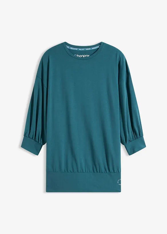 Oversized sporttopp med &frac34;-&auml;rmar, snabbtorkande, bonprix