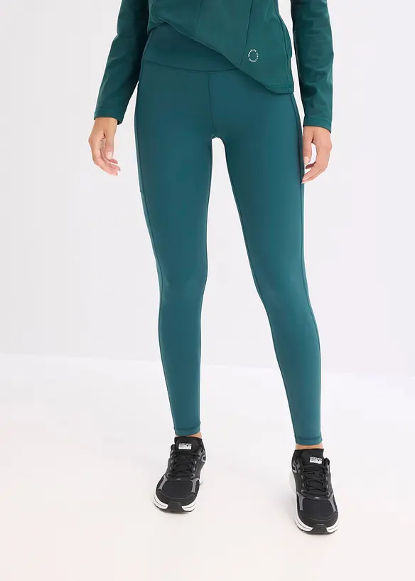 Sportleggings med mobilficka, snabbtorkande, bonprix