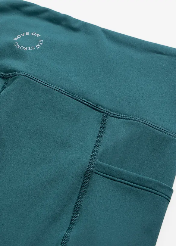 Sportleggings med mobilficka, snabbtorkande, bonprix