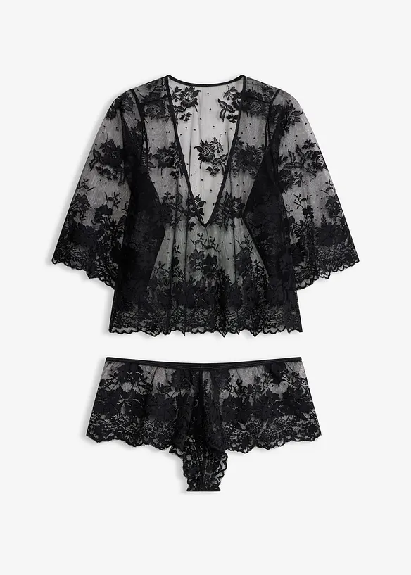 Långärmad topp + hipstertrosa (2 delar), bonprix