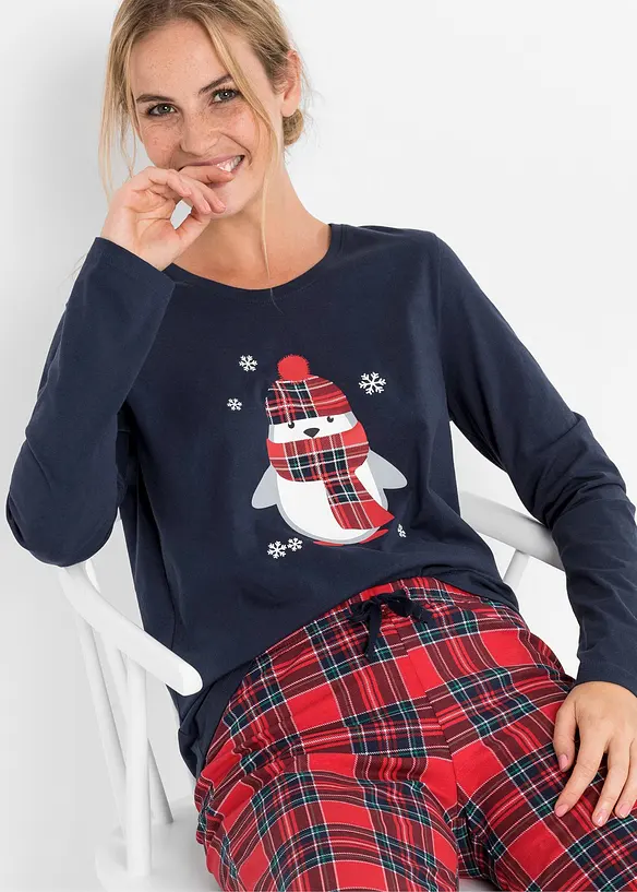 Pyjamas av ekologisk bomull, bonprix