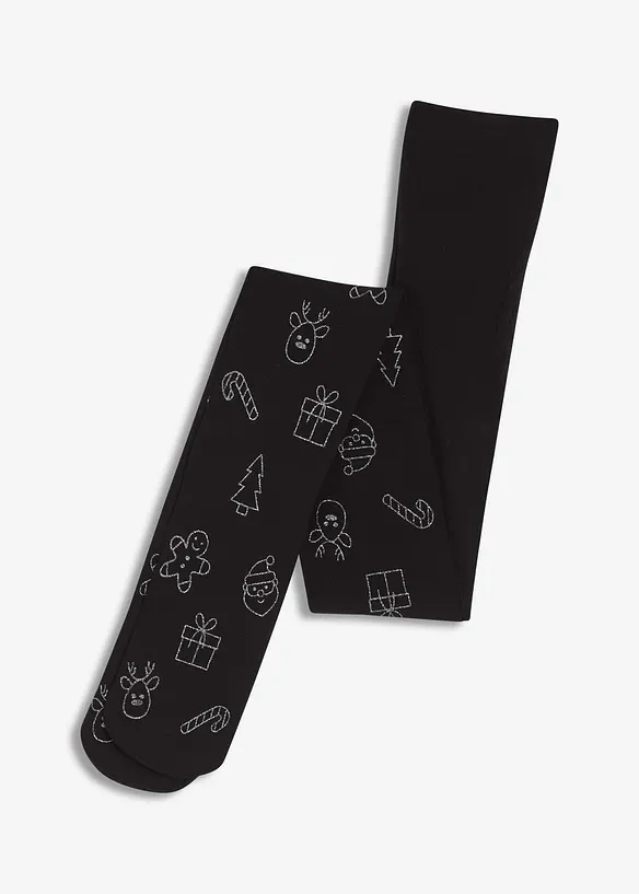 Strumpbyxa med glittrigt julm&ouml;nster, bonprix