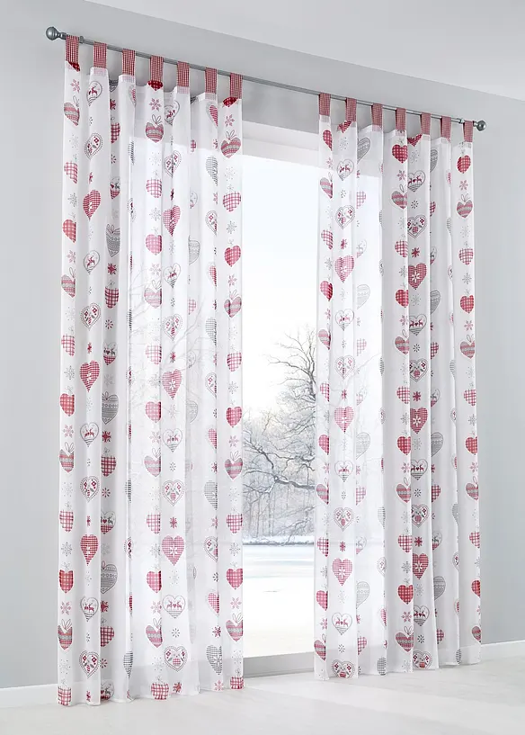 Gardin med hj&auml;rtmotiv (1-pack), bonprix