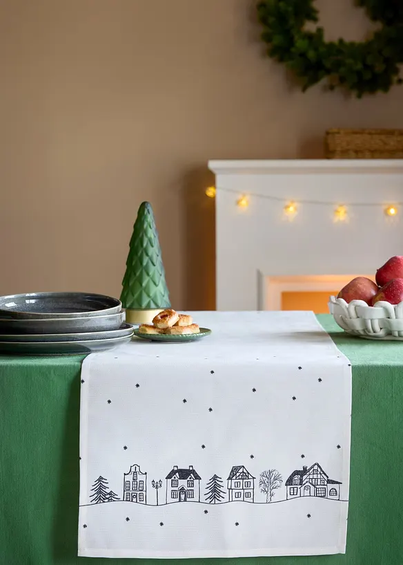 Vattenavvisande bordsl&ouml;pare med husmotiv, bonprix