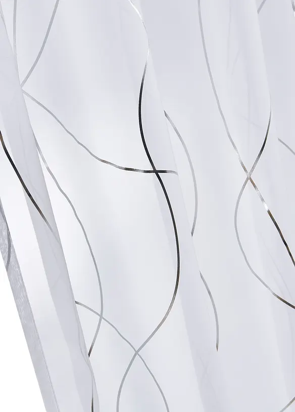 Gardin med glansigt mönster i återvunnen polyester (1-pack), bonprix