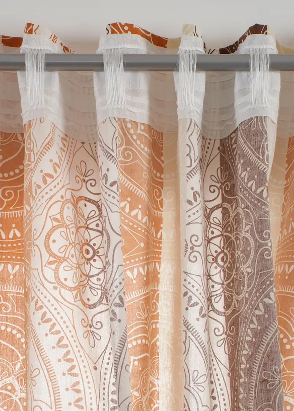 Gardin med &aring;tervunnen polyester och r&auml;nder (1 styck), bonprix