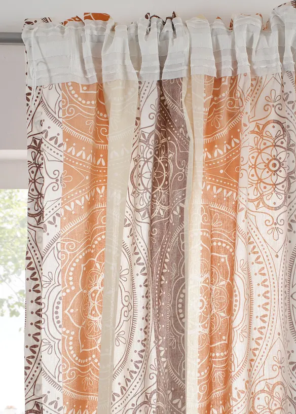 Gardin med &aring;tervunnen polyester och r&auml;nder (1 styck), bonprix