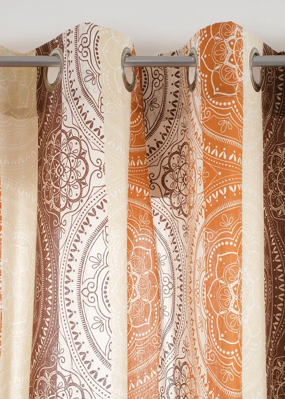 Gardin med &aring;tervunnen polyester och r&auml;nder (1 styck), bonprix