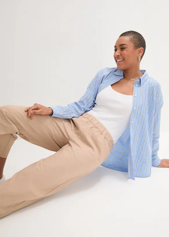 3/4-byxa i tunn linneblandning, bonprix