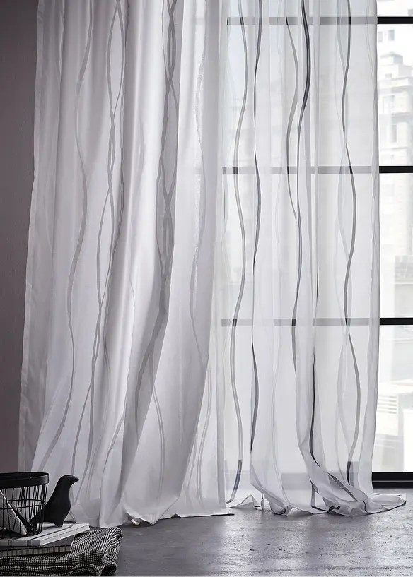 Gardin med vågmönster (1-pack), bonprix