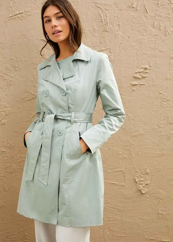Trenchcoat av bomull, bonprix