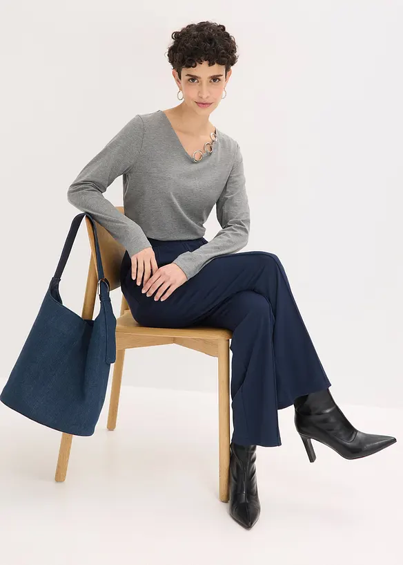 L&aring;ng&auml;rmad topp med &ouml;ljetter, bonprix