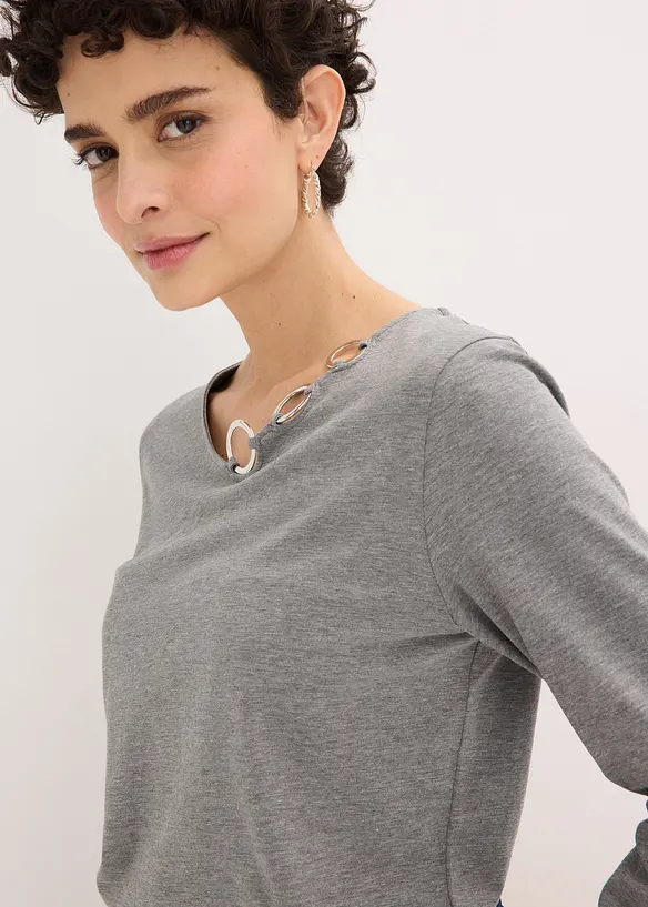 L&aring;ng&auml;rmad topp med &ouml;ljetter, bonprix