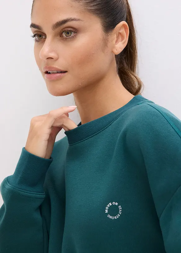 Fodrad oversizesweatshirt, snabbtorkande, bonprix