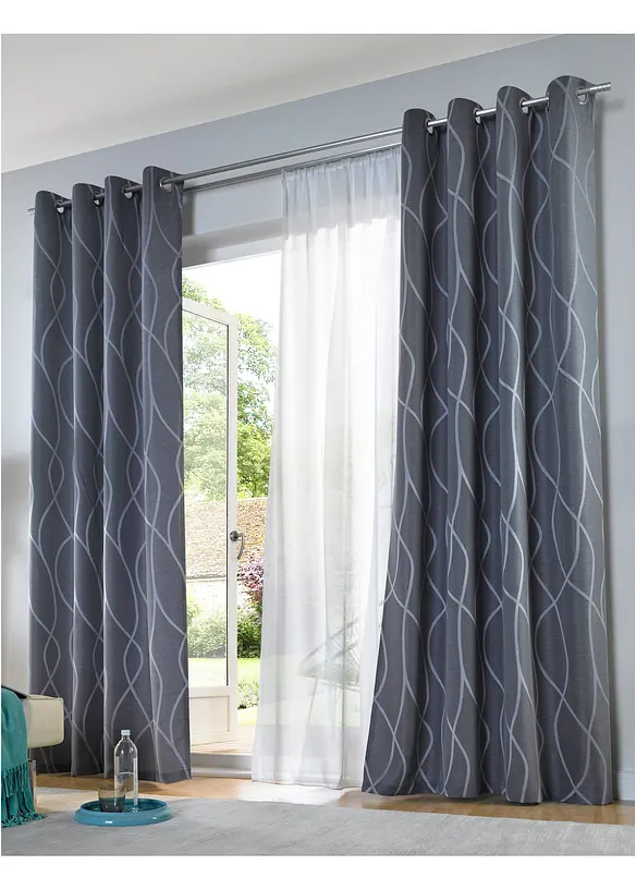 Gardinstore i sabléväv med återvunnen polyester, bonprix