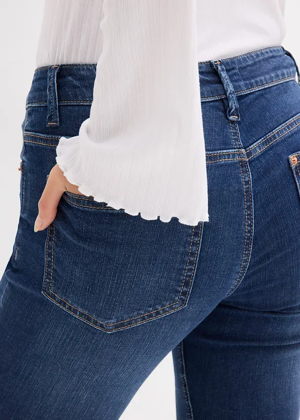 Skinny Jeans Mid Waist i ekologisk bomull, bonprix