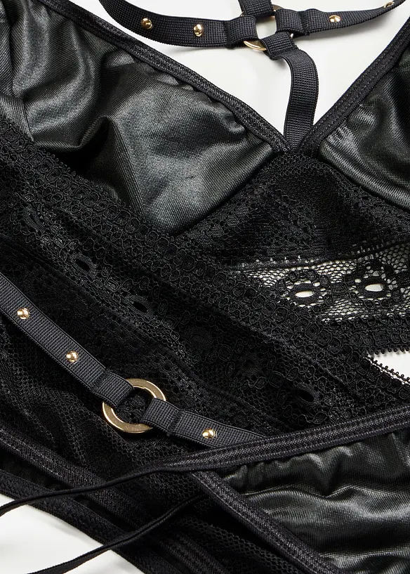 Bralette, stringtrosa och strumpeband (3 delar), bonprix