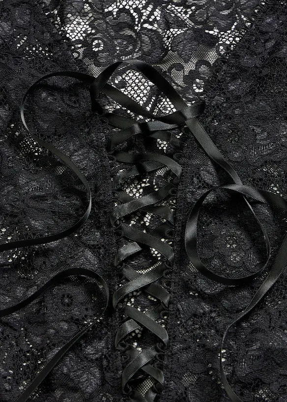 Body ouvert med wetlook, bonprix