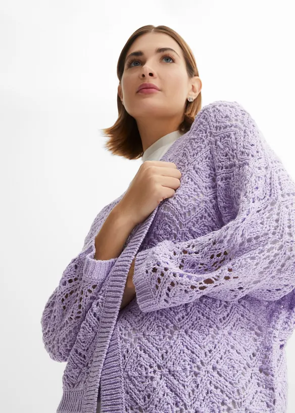 Hålmönstrad cardigan, bonprix