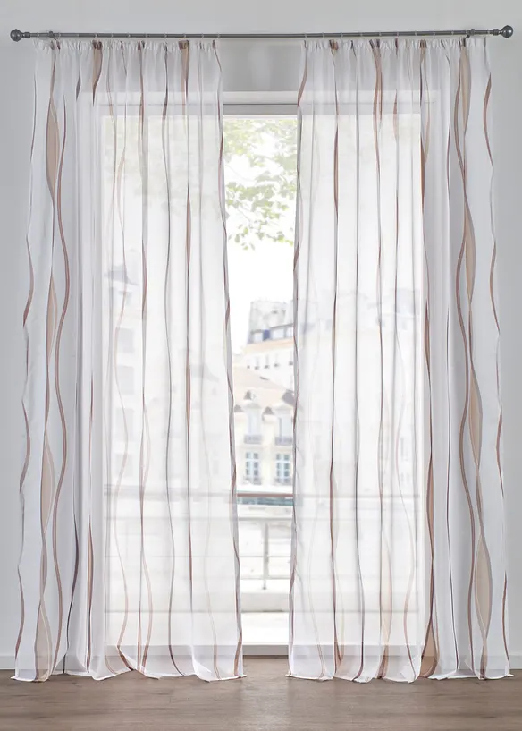 Gardin med v&aring;gm&ouml;nster (1-pack), bonprix