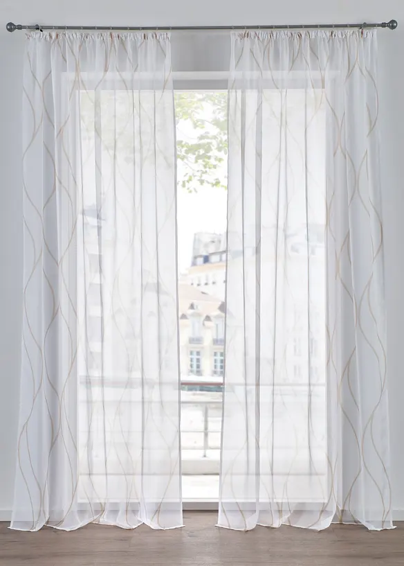 V&aring;gm&ouml;nstrad gardin, &auml;ven i l&aring;ng modell (1-pack), bonprix