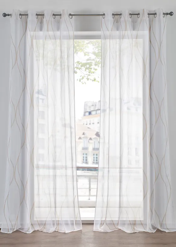 V&aring;gm&ouml;nstrad gardin, &auml;ven i l&aring;ng modell (1-pack), bonprix