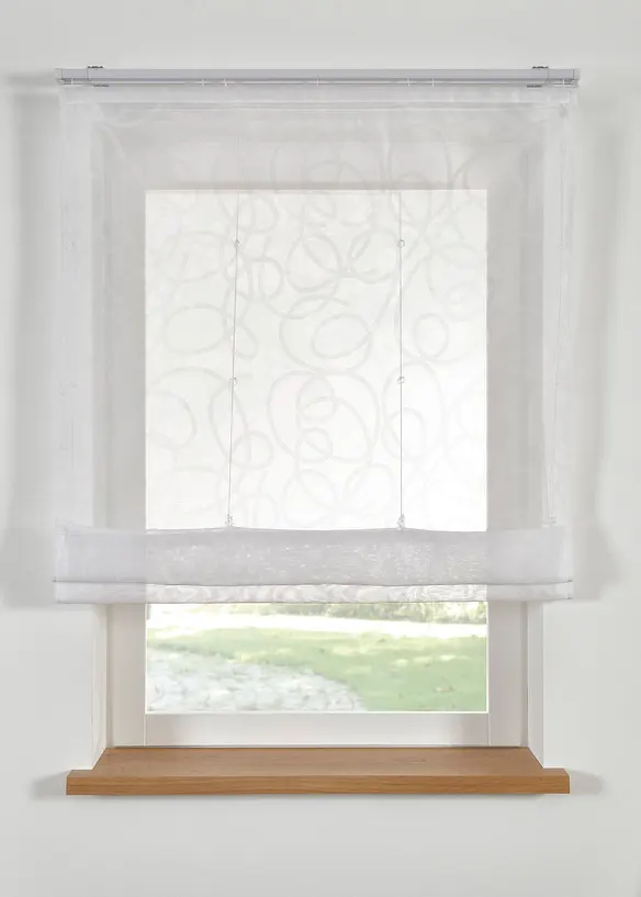 Transparent hissgardin med m&ouml;nster och &aring;tervunnen polyester, bonprix