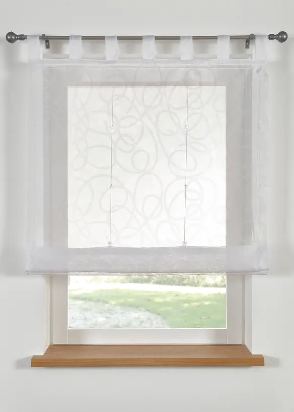 Transparent hissgardin med m&ouml;nster och &aring;tervunnen polyester, bonprix