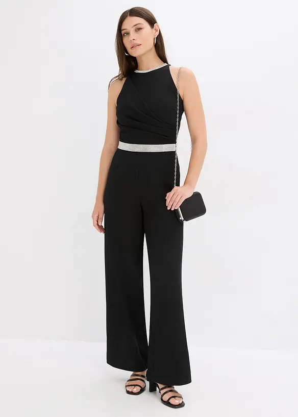 Jumpsuit i kräpp med struktur, bonprix