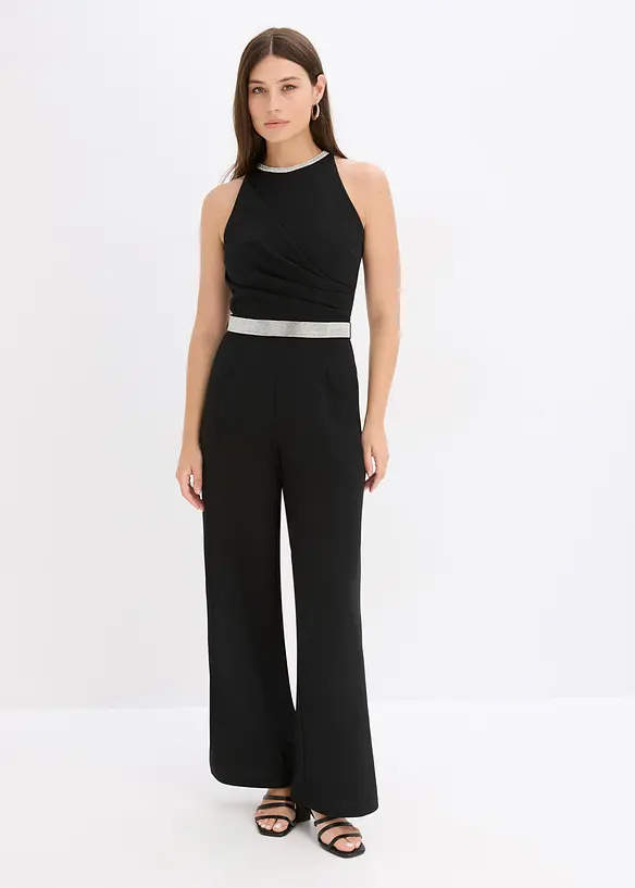 Jumpsuit i kräpp med struktur, bonprix
