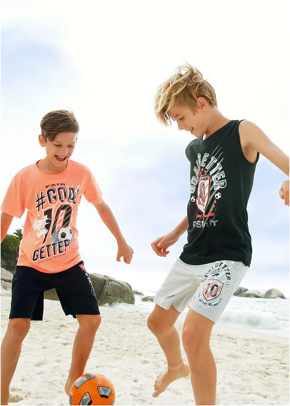 T-shirt + linne + bermudashorts för barn (4 delar), bonprix