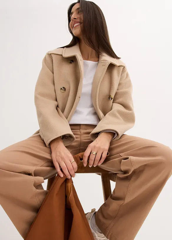 Skepparkappa med yllelook, bonprix