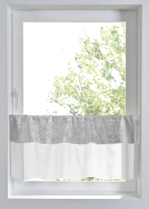 Caf&eacute;gardin av ekologisk bomull med broderi, bonprix